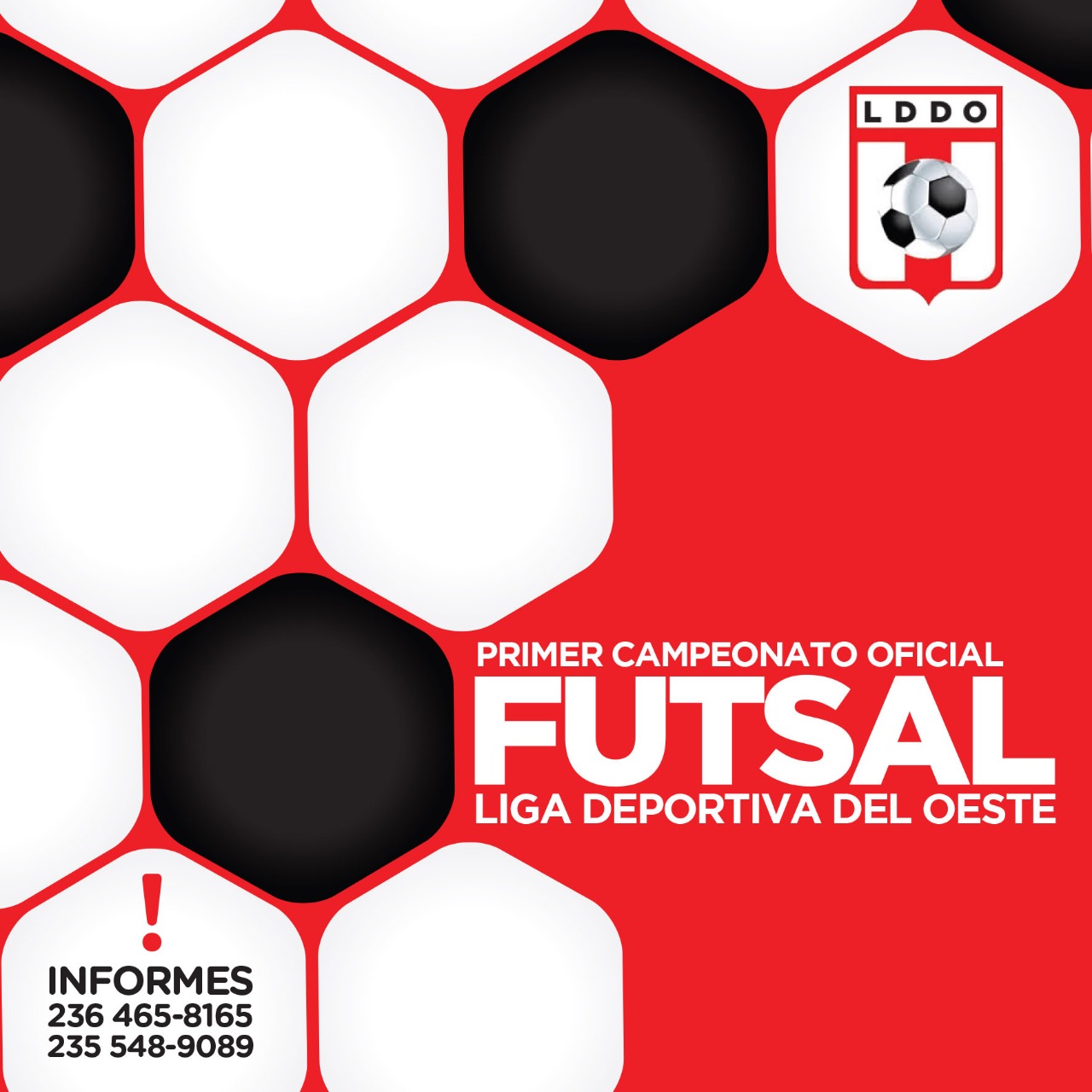 Está abierta la inscripción para el primer torneo oficial de futsal que organiza la Liga Deportiva del Oeste